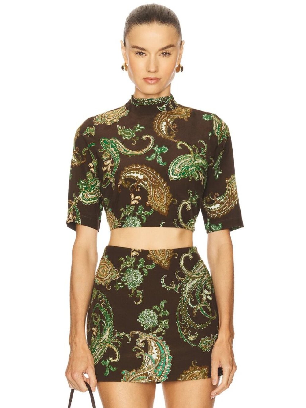 Hemant & Nandita Boxy Top Dark Brown Womens Size XS